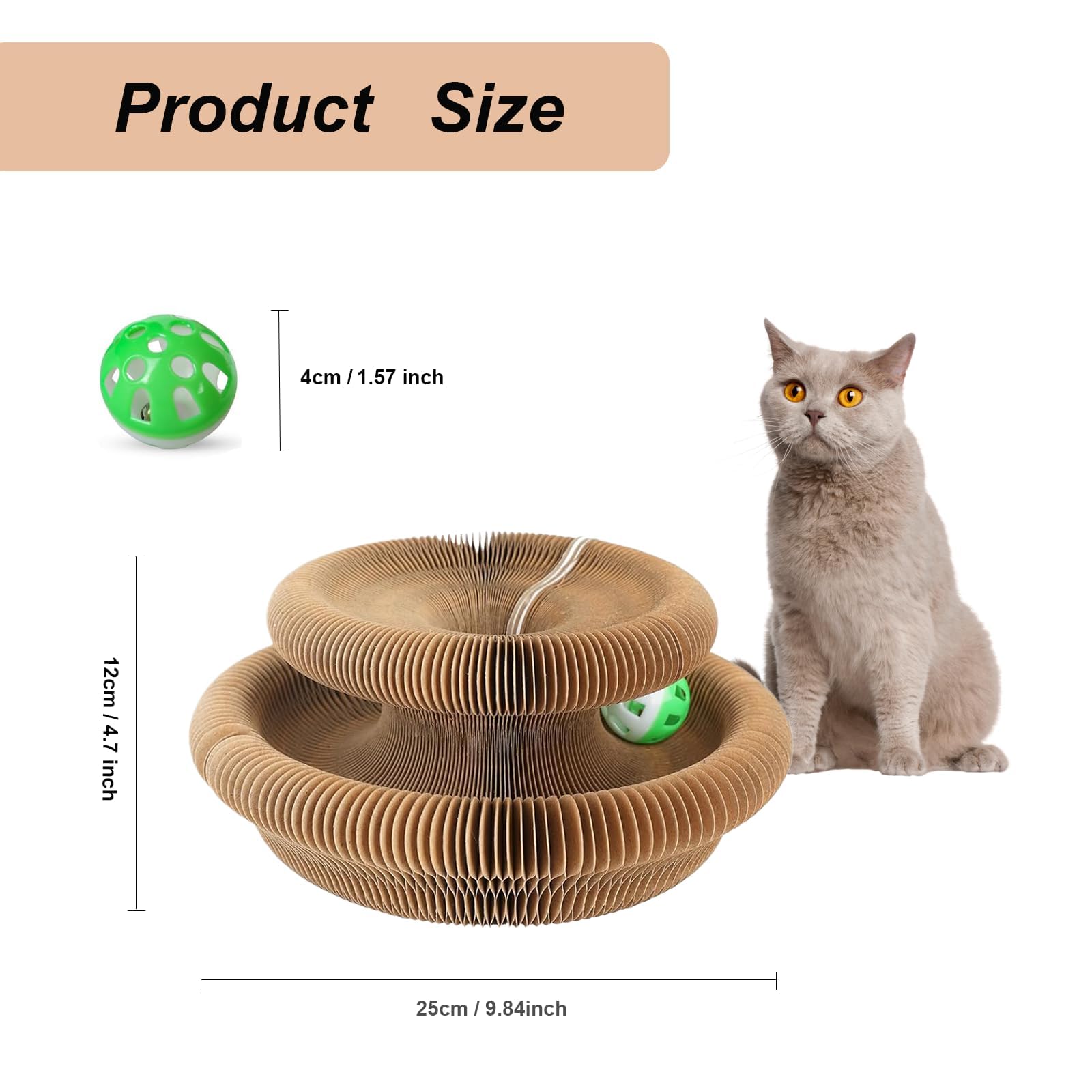 OWOWPET Kitty Kurlz Cat Toy, Reversible Infinity Style Magic Organ